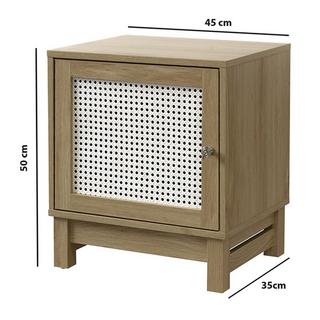 Calicosy Comodino a 1 anta in rattan  