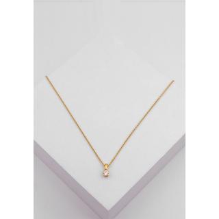 MUAU Schmuck  Anhänger 4-Griff-Fassung Diamant 0.25ct. Gelbgold 750 