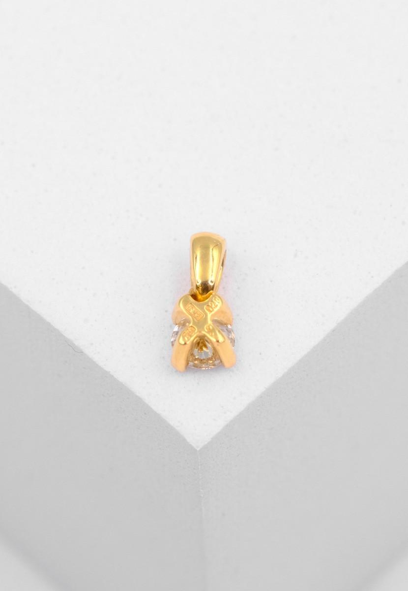 MUAU Schmuck  Anhänger 4-Griff-Fassung Diamant 0.25ct. Gelbgold 750 