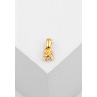 MUAU Schmuck  Anhänger 4-Griff-Fassung Diamant 0.25ct. Gelbgold 750 