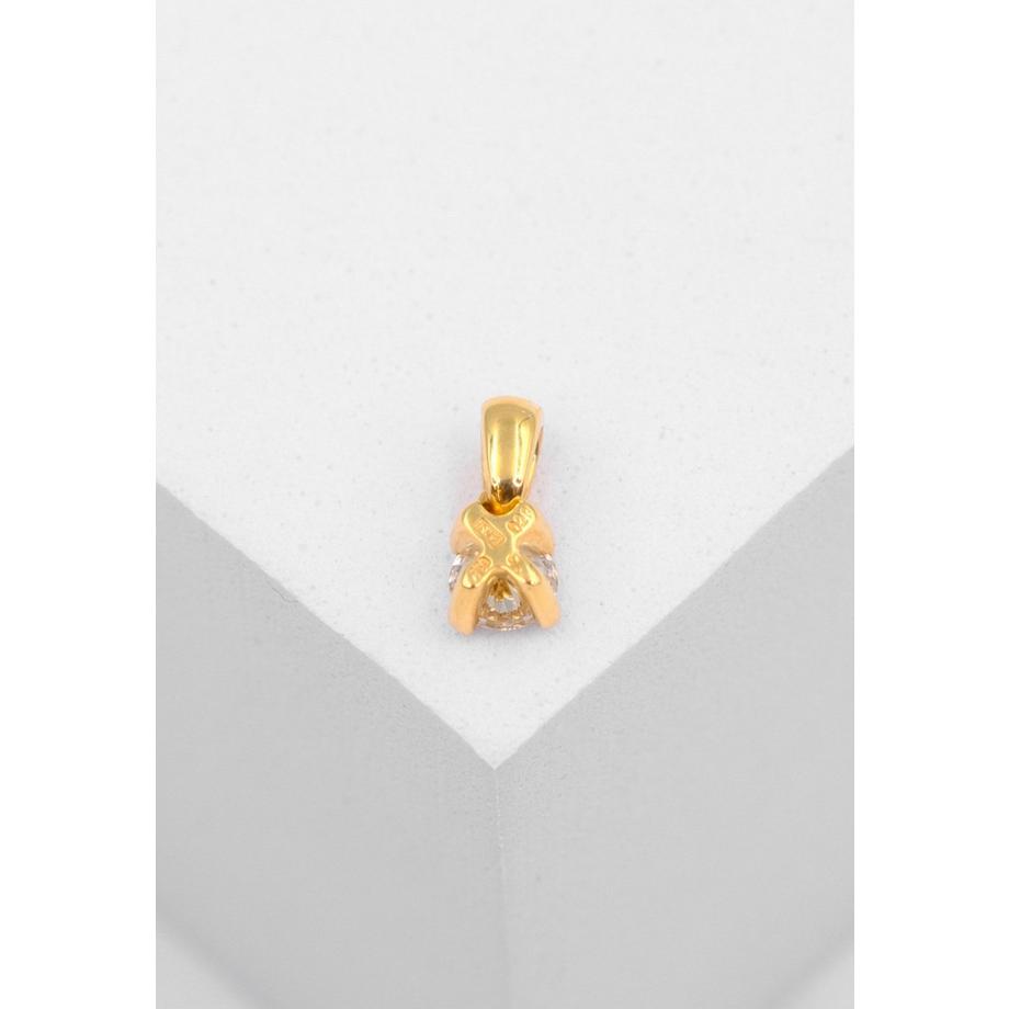 MUAU Schmuck  Pendentif serti 4 griffes de diamants 0,25ct. or jaune 750 