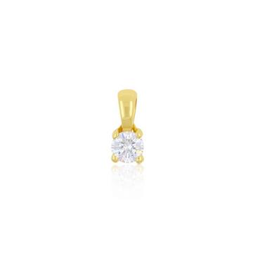 Pendentif serti 4 griffes de diamants 0,25ct. or jaune 750