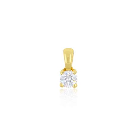 MUAU Schmuck  Anhänger 4-Griff-Fassung Diamant 0.25ct. Gelbgold 750 