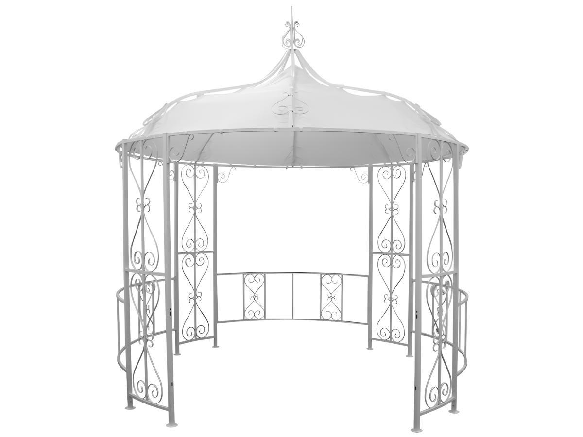 Vente-unique Gartenpavillon - Metall - 300 x 290 cm - Weiß - TILCARA  