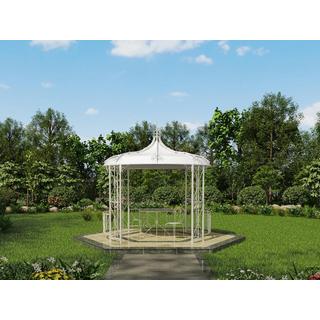 Vente-unique Chiosco da giardino D300 x H290 cm in Metallo Bianco Stile Ferro battuto - TILCARA  