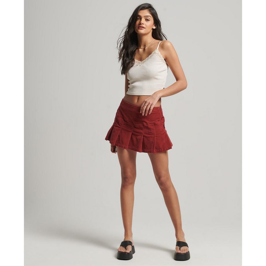 Superdry  geripptes tanktop mit spitzenbesatz, damen 