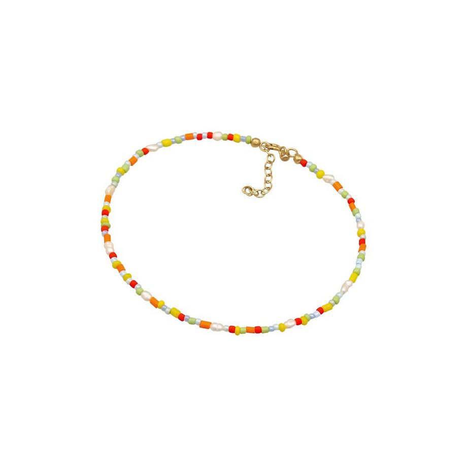 Elli  Fußschmuck Süßwasser-Zuchtperlen Glas Bunt 