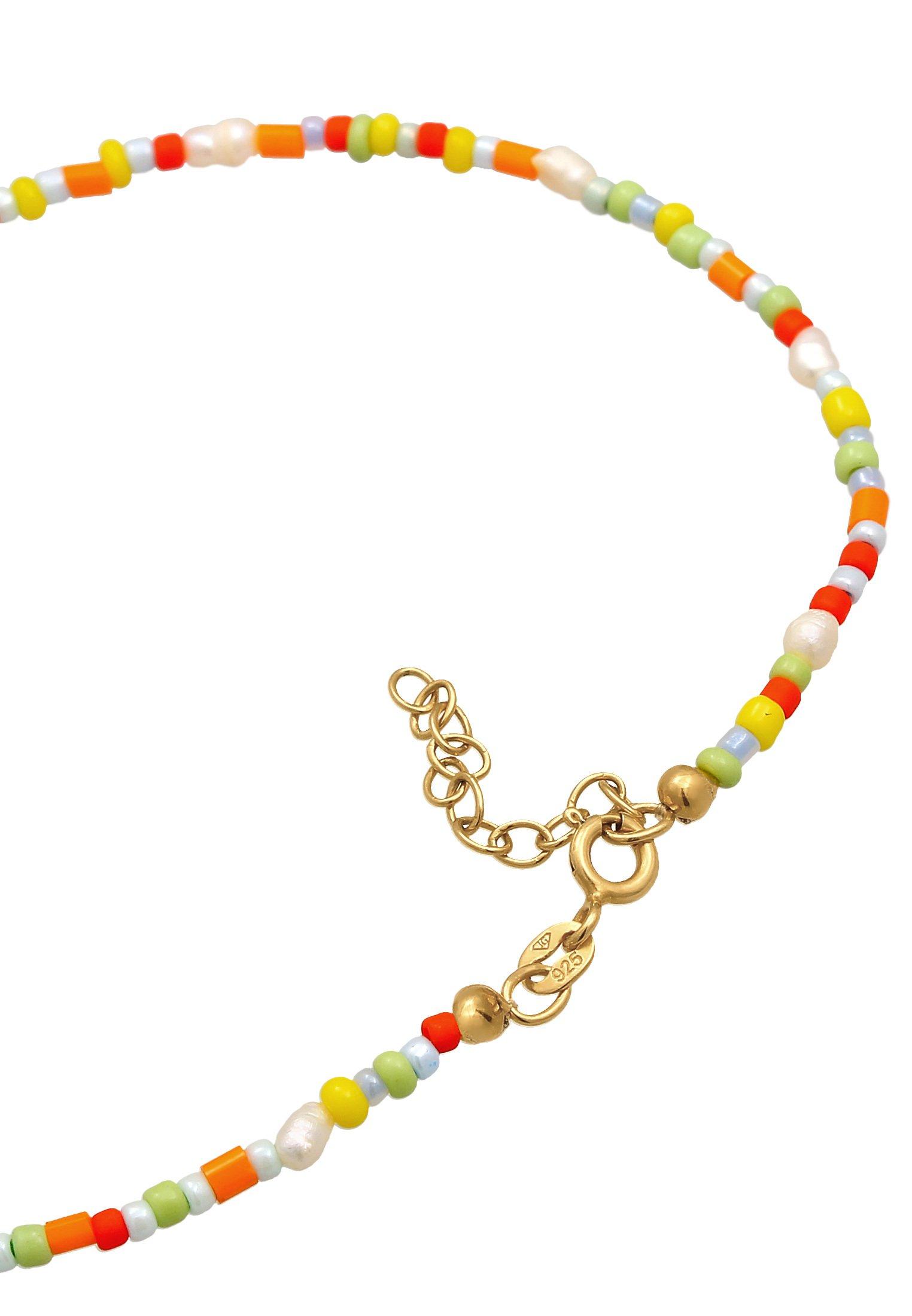 Elli  Fußschmuck Süßwasser-Zuchtperlen Glas Bunt 