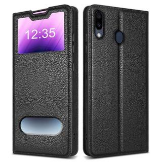 Cadorabo  Housse compatible avec Samsung Galaxy M20 - Coque de protection avec fermeture magnétique, fonction de support et 2 fenêtres de visualisation 