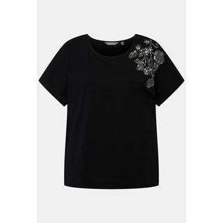 Ulla Popken  T-shirt oversized, avec jolie broderie en perles. Décolleté rond, manches courtes. 