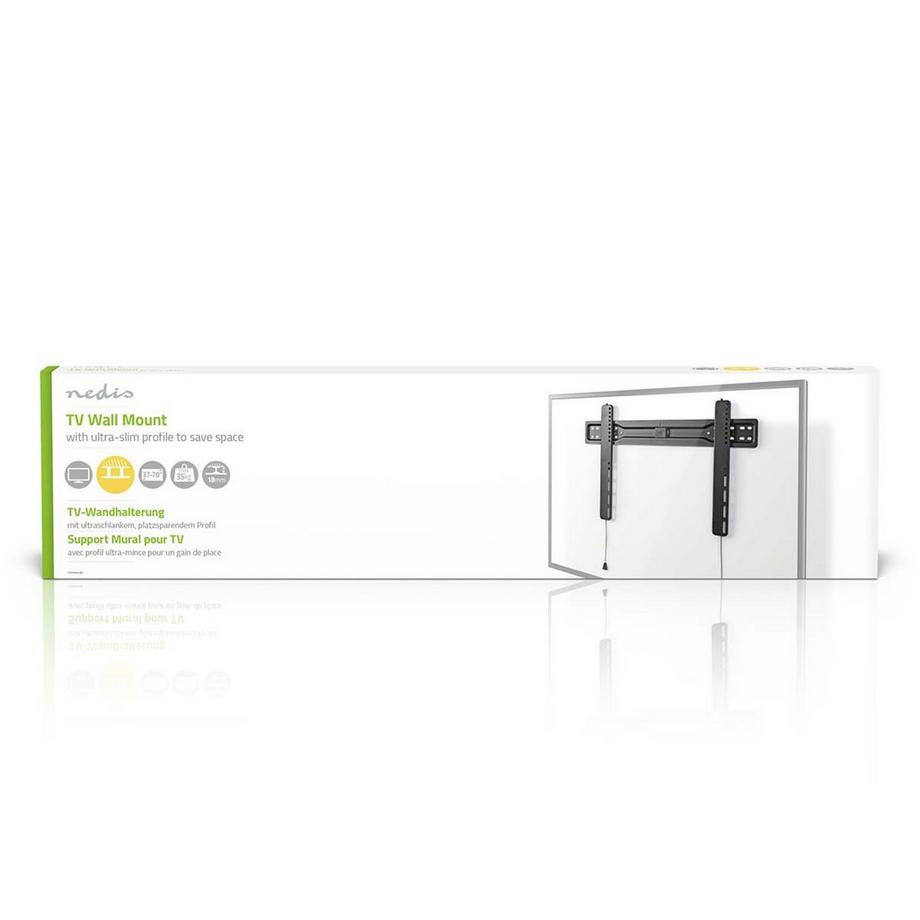 Nedis  Feste TV-Wandhalterung | 37-70" | Maximales Gewicht des Bildschirms: 35kg | Minimaler Wandabstand: 18mm | Stahl | Schwarz 