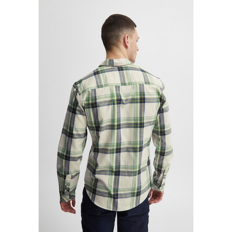 Blend Camicia a Quadri a Maniche Lunghe con Taschino Slim Fit  