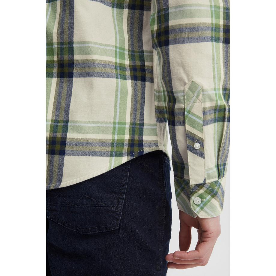 Blend Camicia a Quadri a Maniche Lunghe con Taschino Slim Fit  