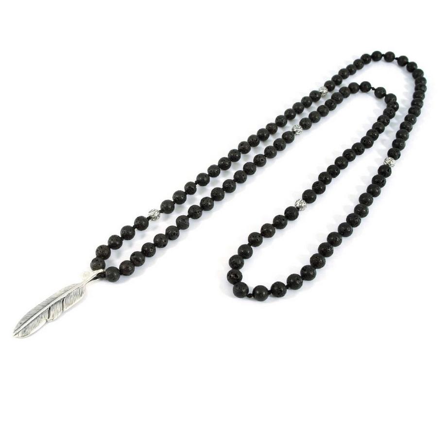 Vulvano  Halskette mit Lavasteinen & 925 Silber