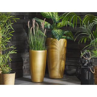 Beliani Lot de 2 pots de fleurs en Mélange de pierre Moderne TSERIA  