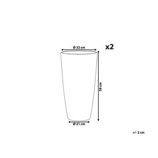 Beliani Set mit 2 Blumentöpfen aus Steingemisch Modern TSERIA  