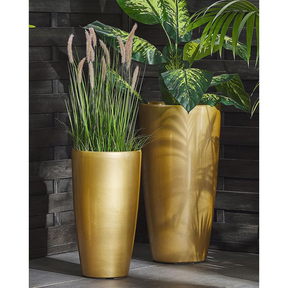 Beliani Set di 2 vasi per piante en Fibra d'argilla  TSERIA  