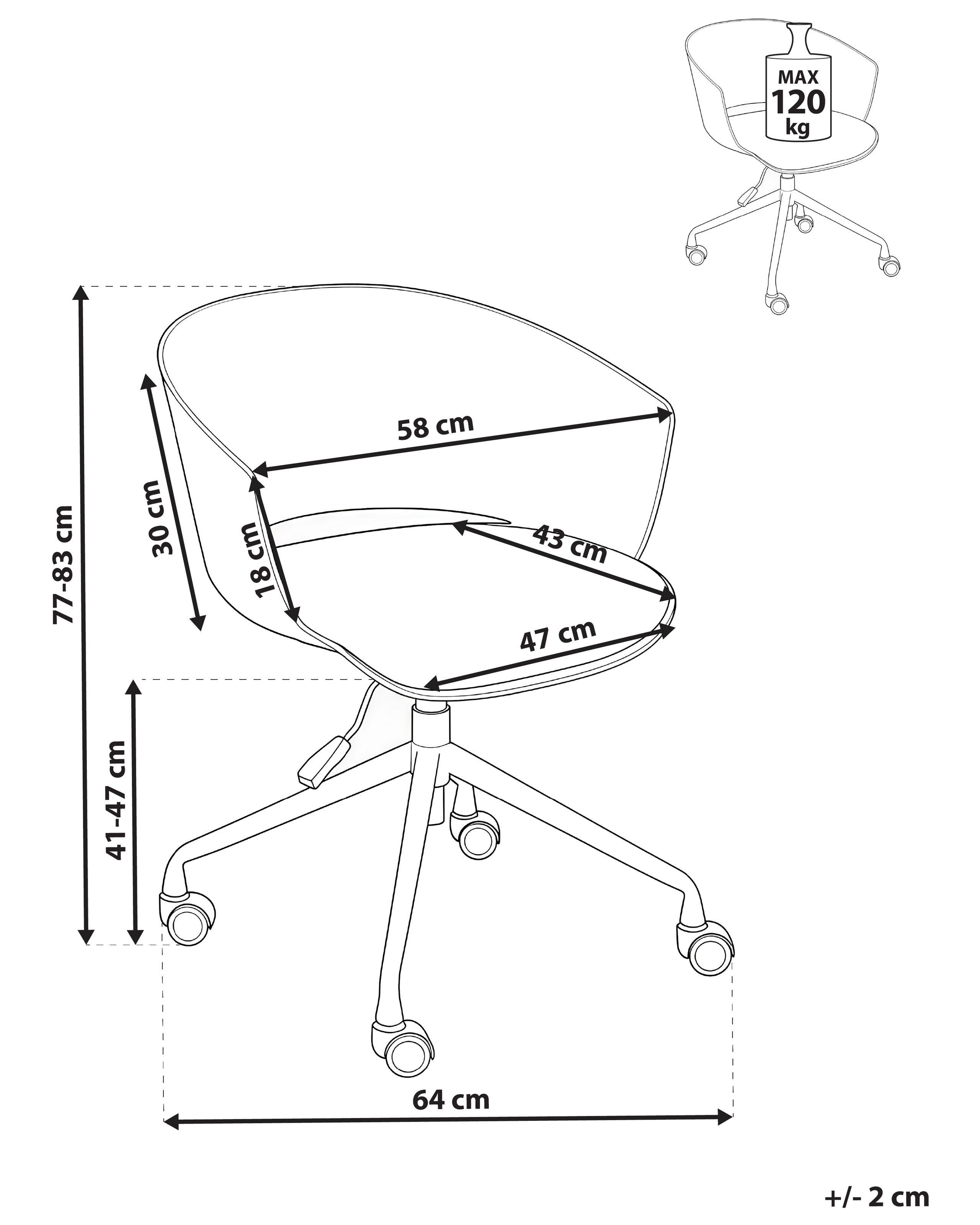Beliani Bürostuhl aus Stoff Modern GLEEFUL  