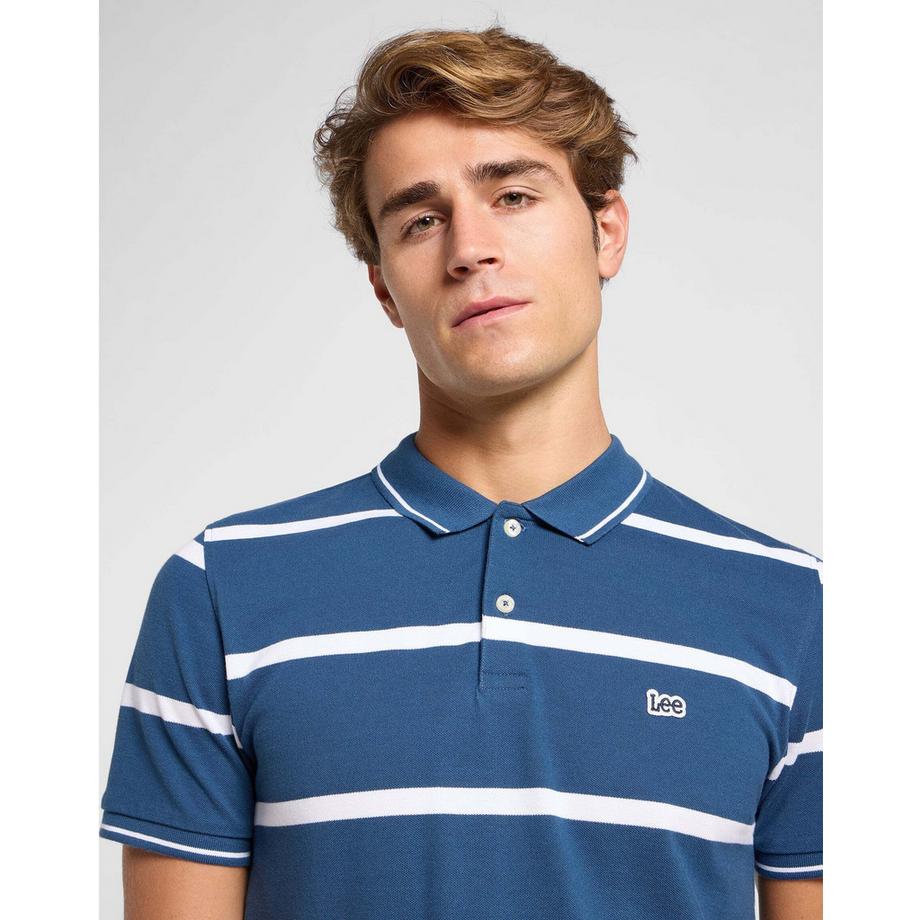 Lee Pique Polo Shirt a Righe  