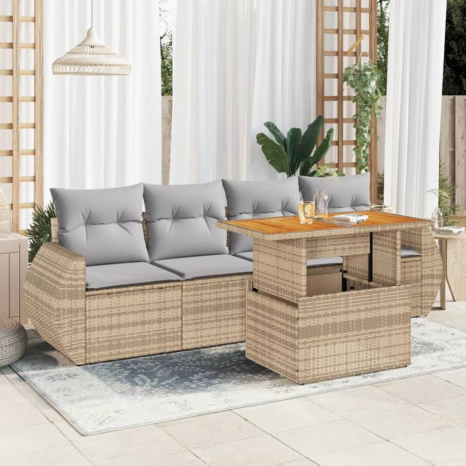 VidaXL set di divani da giardino Polirattan  
