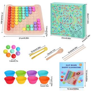 Activity-board  Regenbogenpuzzle Holzklammer Perlen Brettspiel, Mathe Lernspielzeug Farben sortieren 