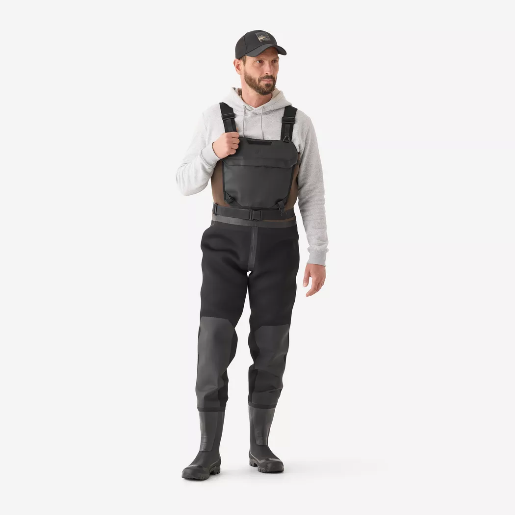 CAPERLAN - Wathose für Angeln und Jagd 900 Thermo Neopren 4 mm, XXL, Schwarz
