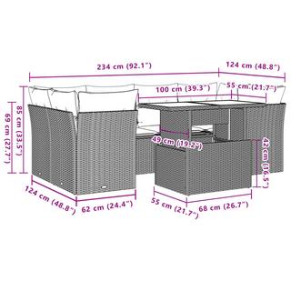 VidaXL Garten sofagarnitur poly-rattan  