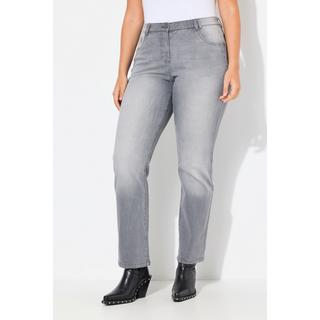 Ulla Popken  Jeans modello Mandy con taglio della gamba ampio e dritto e cucitura decorativa 