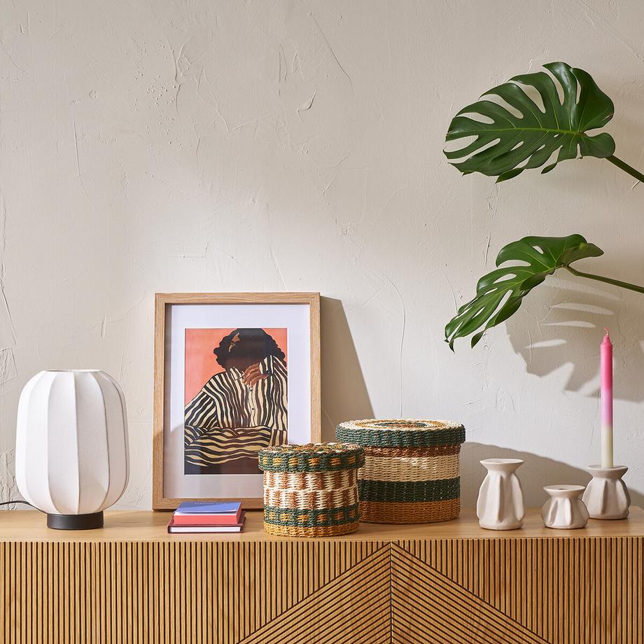 La Redoute Intérieurs Lot de 2 paniers à couvercle  