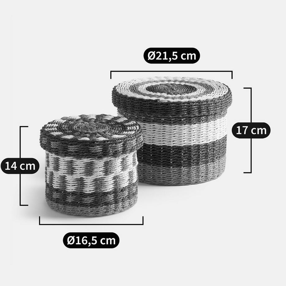 La Redoute Intérieurs Lot de 2 paniers à couvercle  