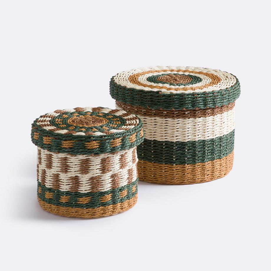 Set aus 2 Körben mit Deckel