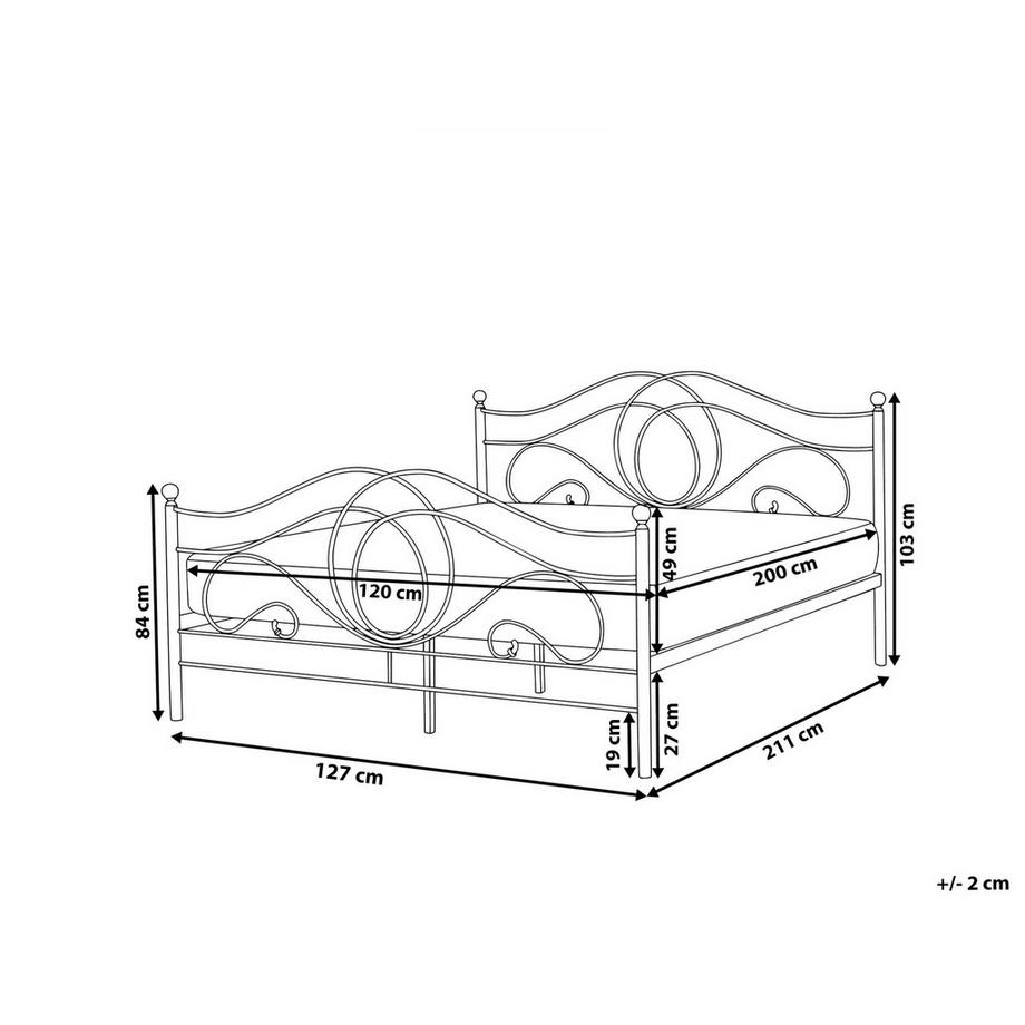 Beliani Letto en Acciaio  LYRA  