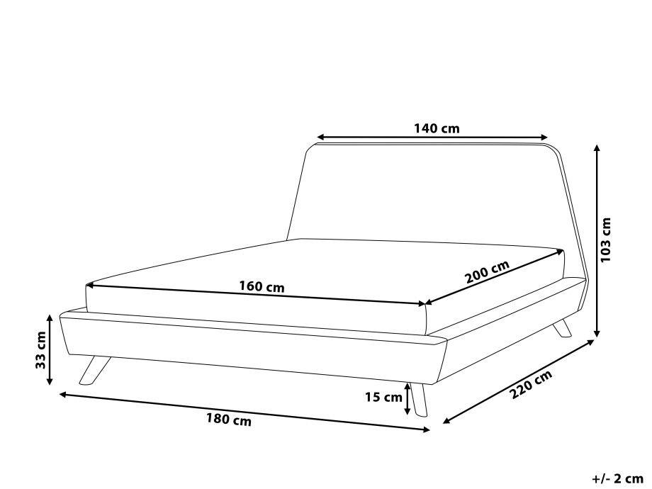 Beliani Bett mit Lattenrost aus Samtstoff Retro VIENNE  