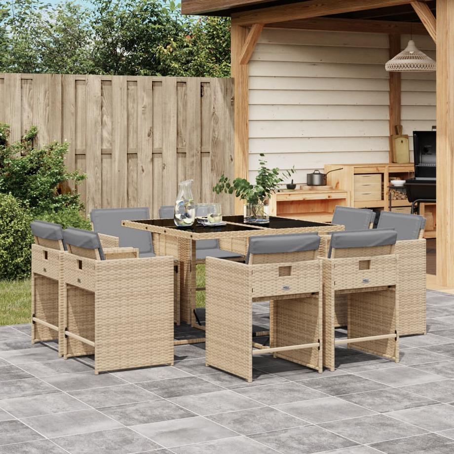 VidaXL set da pranzo da giardino Polirattan  
