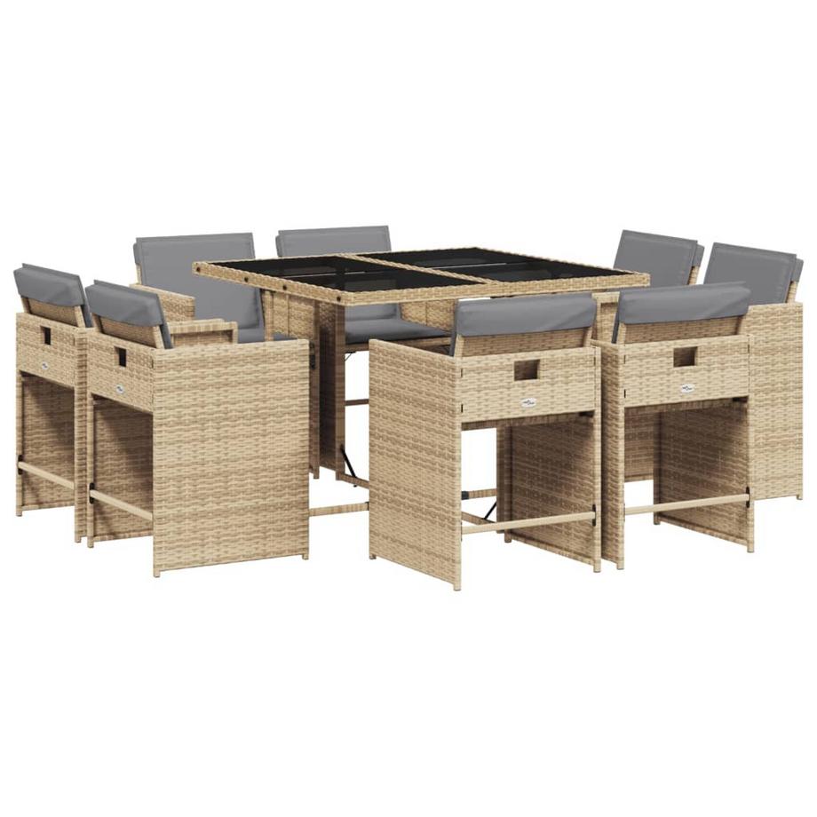 set da pranzo da giardino Polirattan