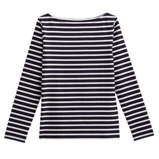 La Redoute Collections  T-shirt rayé col bateau manches longues 