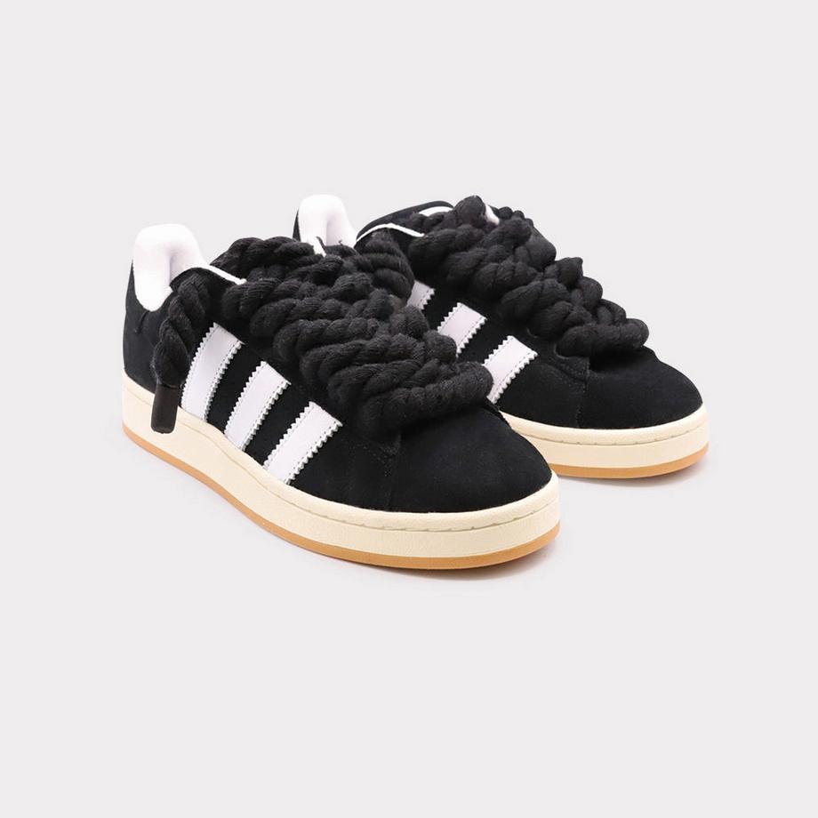 adidas Campus 00s Core Black Rope Lace White Sneakers  