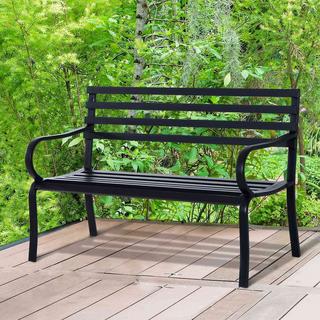 Northio Banc De Jardin Banc Salon De Jardin En Métal 2 Places Noir 127 X 58 X 82 Cm  