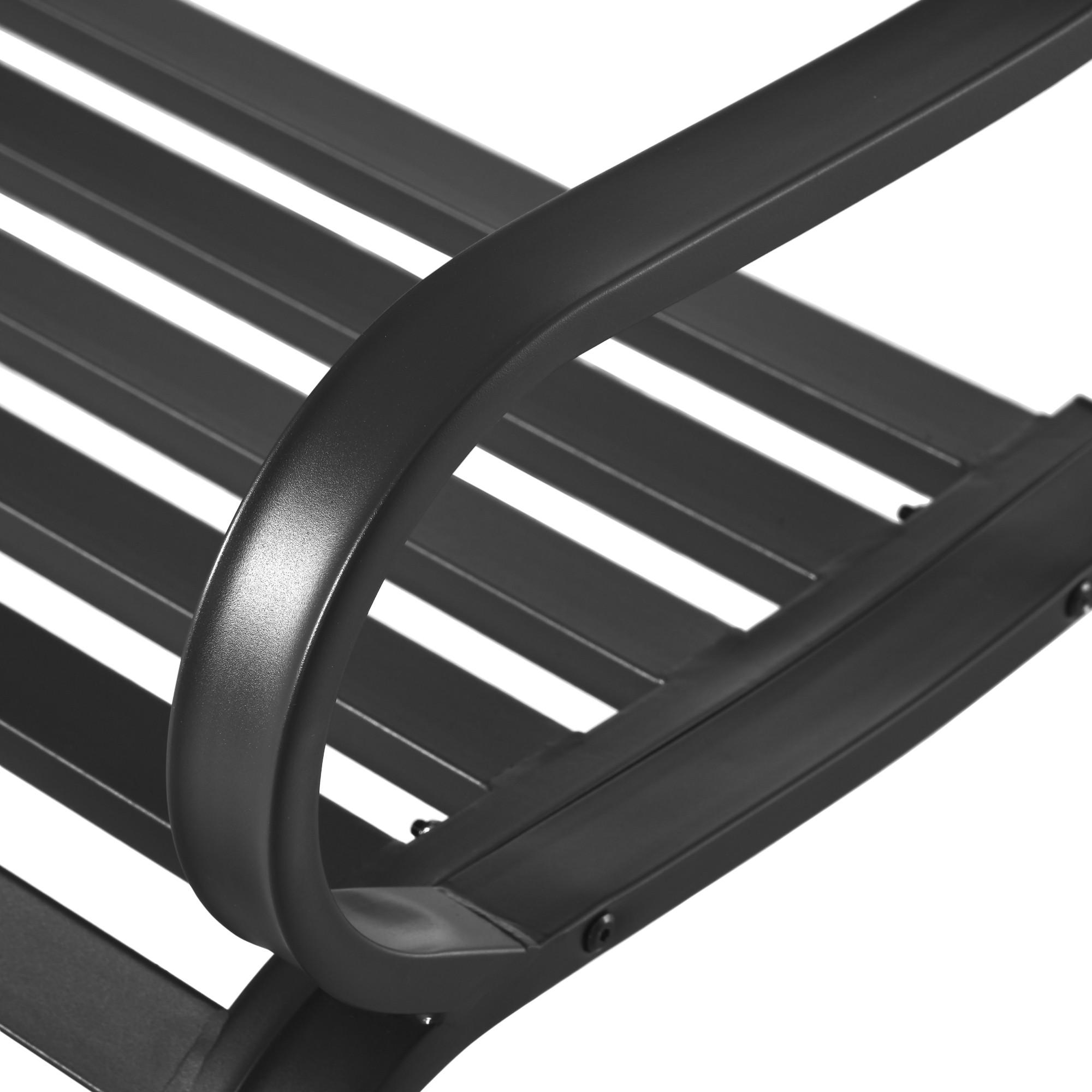 Northio Banc De Jardin Banc Salon De Jardin En Métal 2 Places Noir 127 X 58 X 82 Cm  