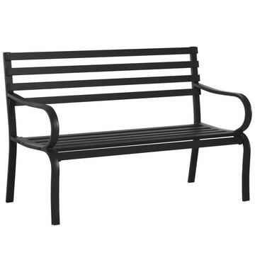 Panca Da Giardino Panca Mobili Da Giardino In Metallo 2 Posti Nero 127 X 58 X 82 Cm