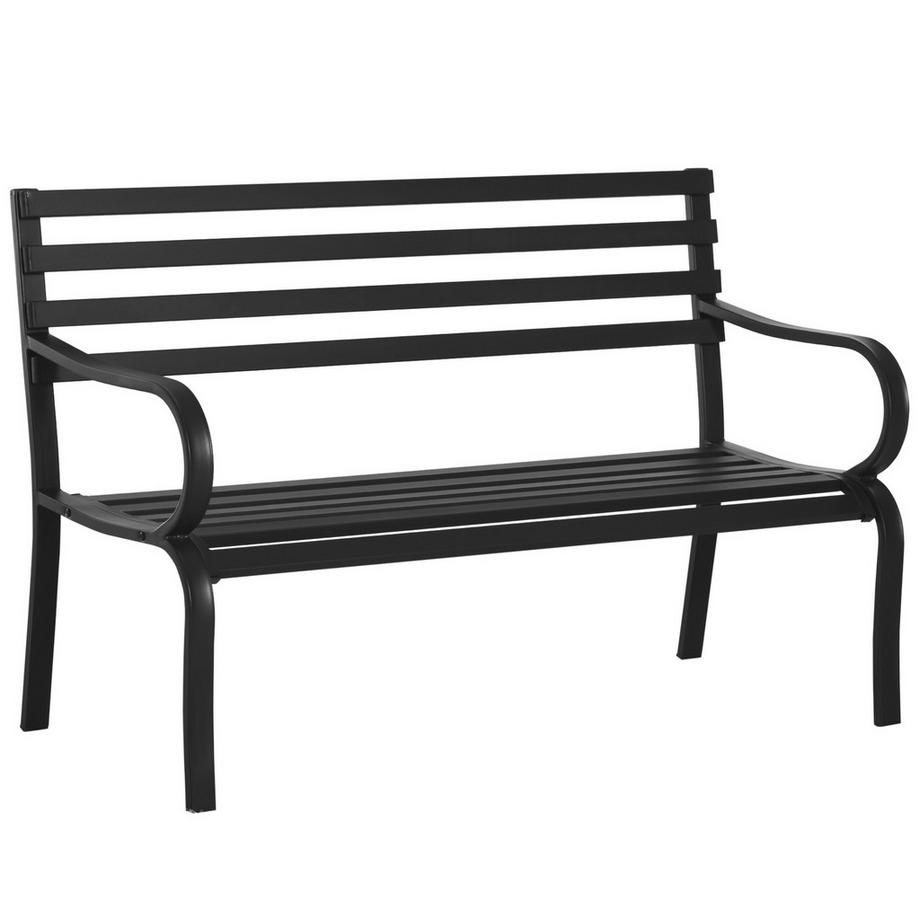 Northio Banc De Jardin Banc Salon De Jardin En Métal 2 Places Noir 127 X 58 X 82 Cm  