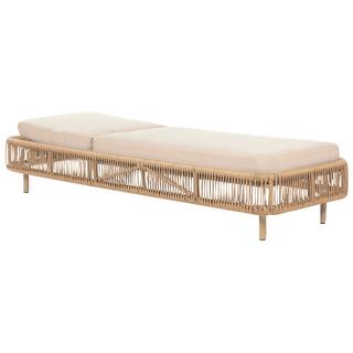 Beliani Lettino Prendisole con Cuscino en Rattan sintetico Boho OSINI  