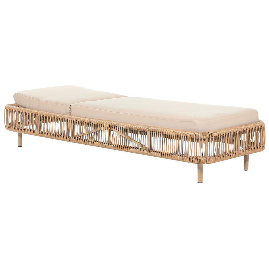 Beliani Transat avec coussin en Polyrotin Boho OSINI  