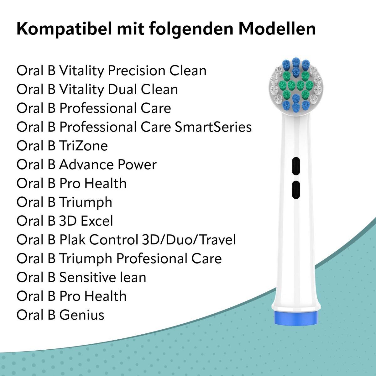 Ora-Care  Ersatzbürsten kompatibel mit Oral-B Wide-Angle-Clean 8er Pack 