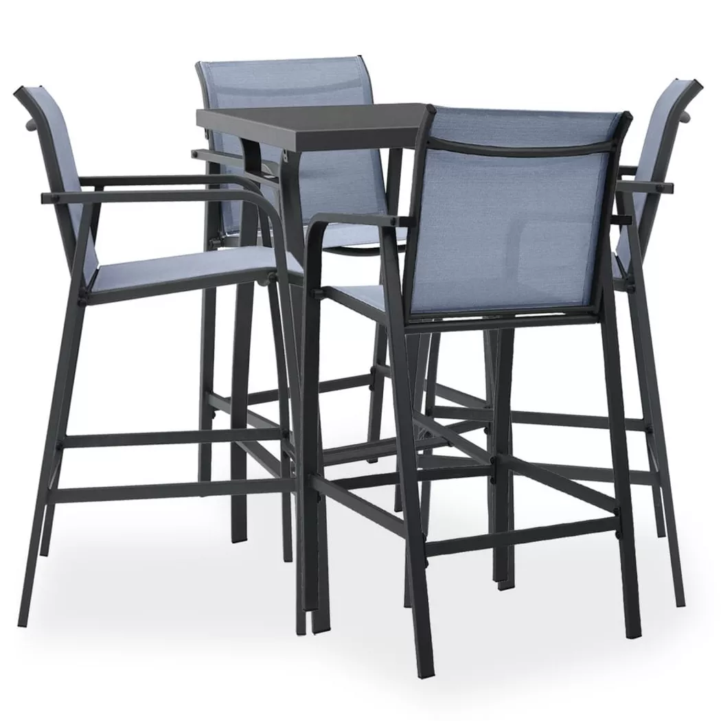 VidaXL - Ensemble de bar de jardin verre, One Size, Noir