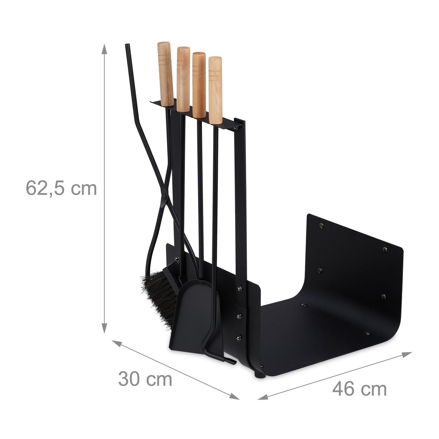 B2X Metall-Kaminholzkorb mit Ofenbesteck  