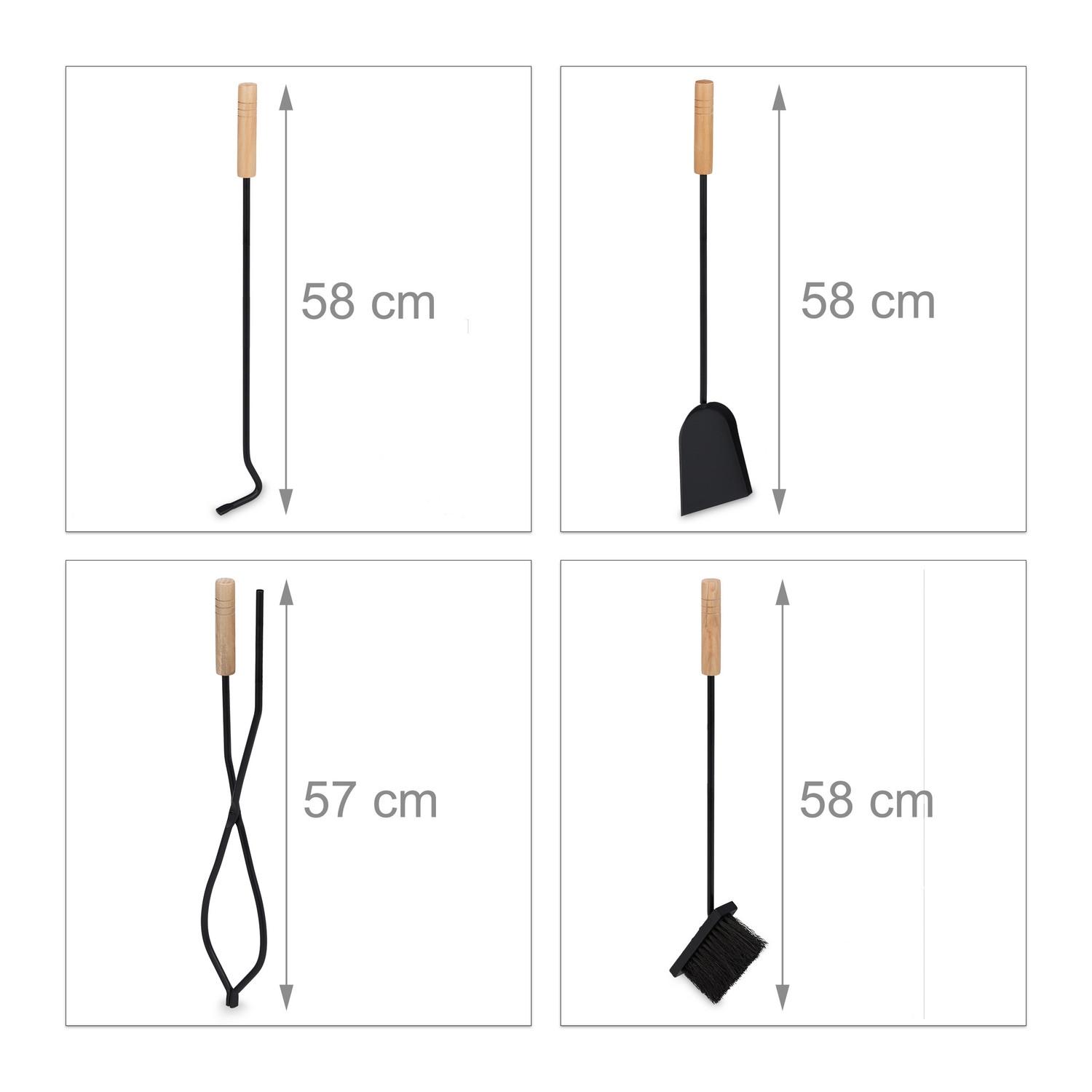B2X Metall-Kaminholzkorb mit Ofenbesteck  