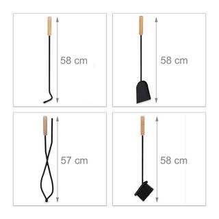 B2X Metall-Kaminholzkorb mit Ofenbesteck  