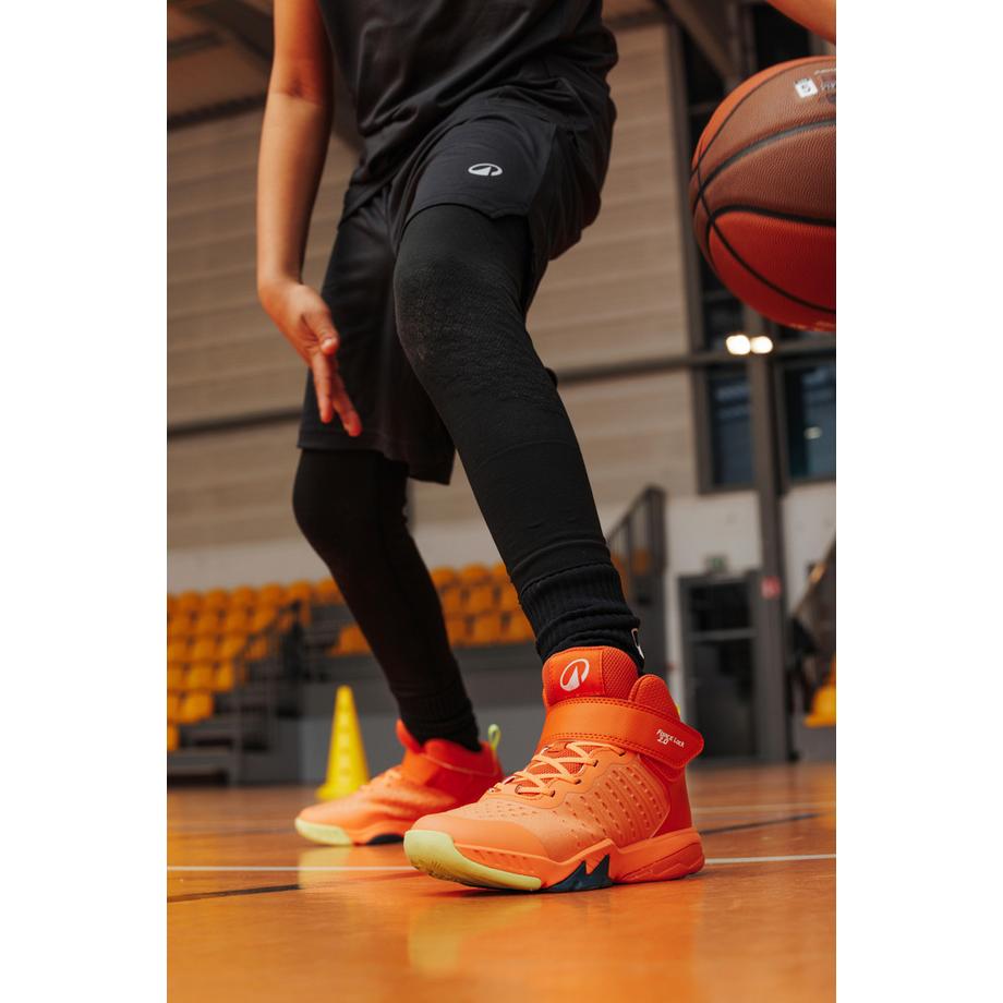 KIPSTA SS500 High Junior Scarpa da Basket Hoher Kinder-Basketballschuh – SS500 High Junior, Orange 
