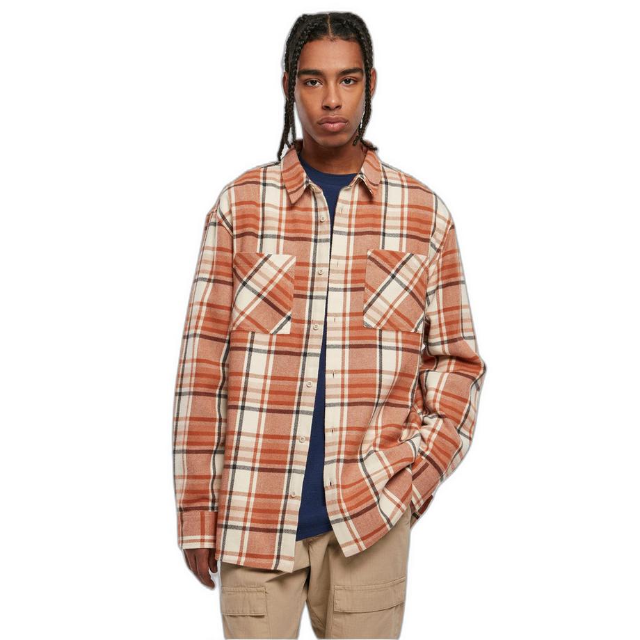 URBAN CLASSICS Leaves Langes Kariertes Oversize Hemd  